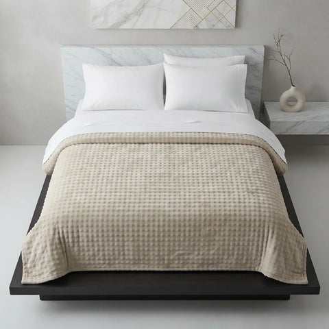 Waffle Wellsoft blanket, 200 x 220cm double bed throw