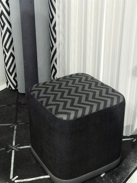 Cube Footstool Black