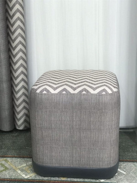 Cube Footstool Silver