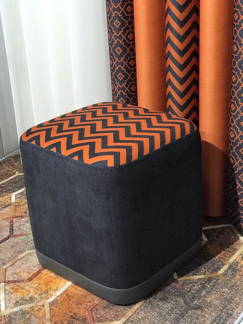 Cube Footstool Black