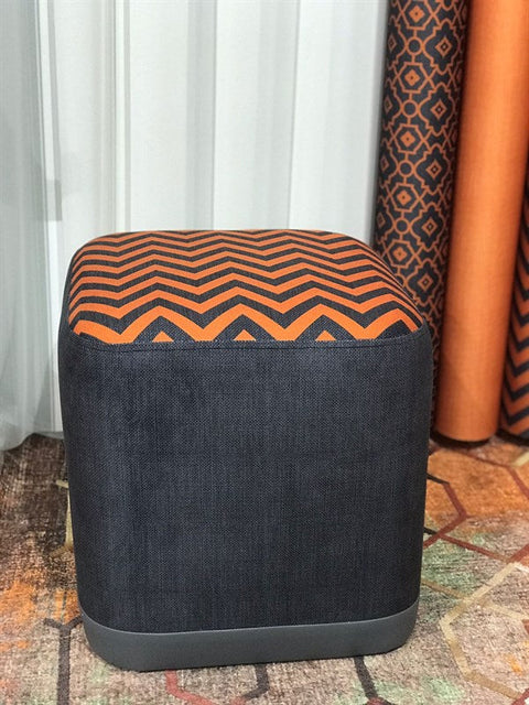 Cube Footstool Black