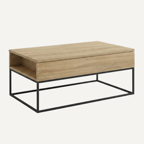 40 inch wood and metal lift top coffee table